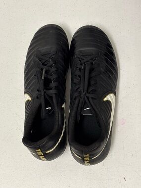 Nike Men’s Tiempo Soccer Sneakers - Black with Gold Accents
